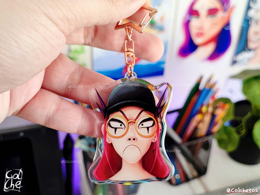 Cantante de Kpop Enfadada - Keychain