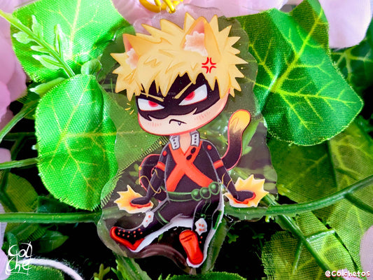 Chibi Gato Rubio Enfadado - Keychain