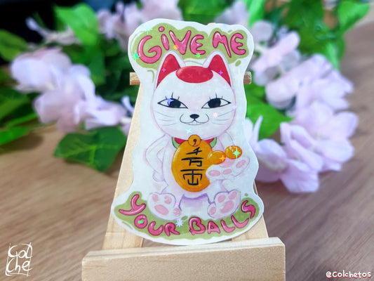 "Give Me Your Balls" Vieja Gato - Sticker