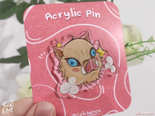 Inosuke Hashibira Acrylic - Demon Slayer - Pin - Kimetsu no Yaiba - by Colchetos