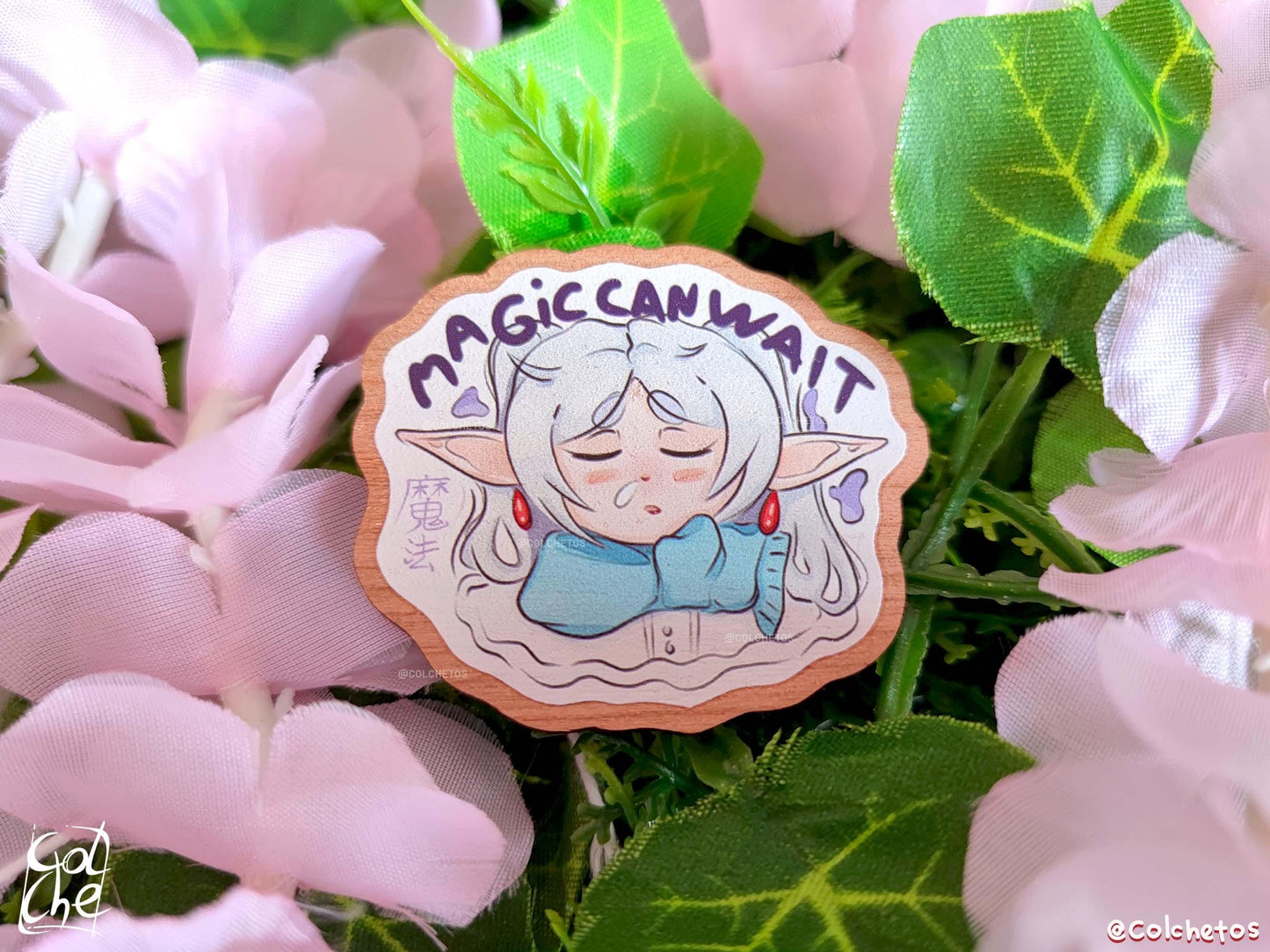 Elfa Maga Dormida "Magic can wait" - Pin de Madera