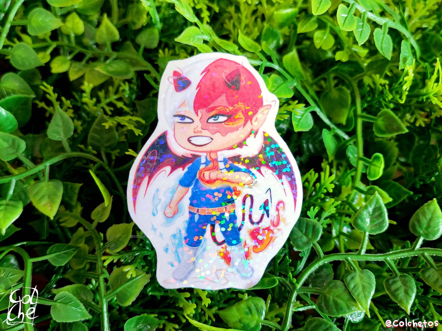 Chibi Demon Heroe Fuego & Hielo - Sticker