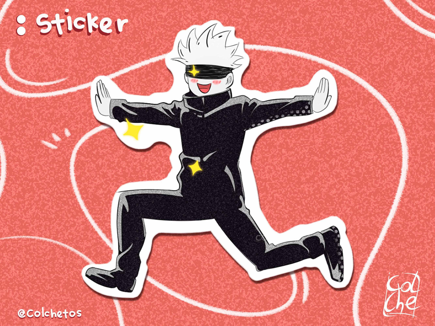 Sensei en campo de flores - Sticker