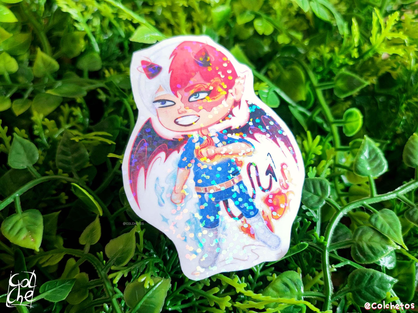 Chibi Demon Heroe Fuego & Hielo - Sticker