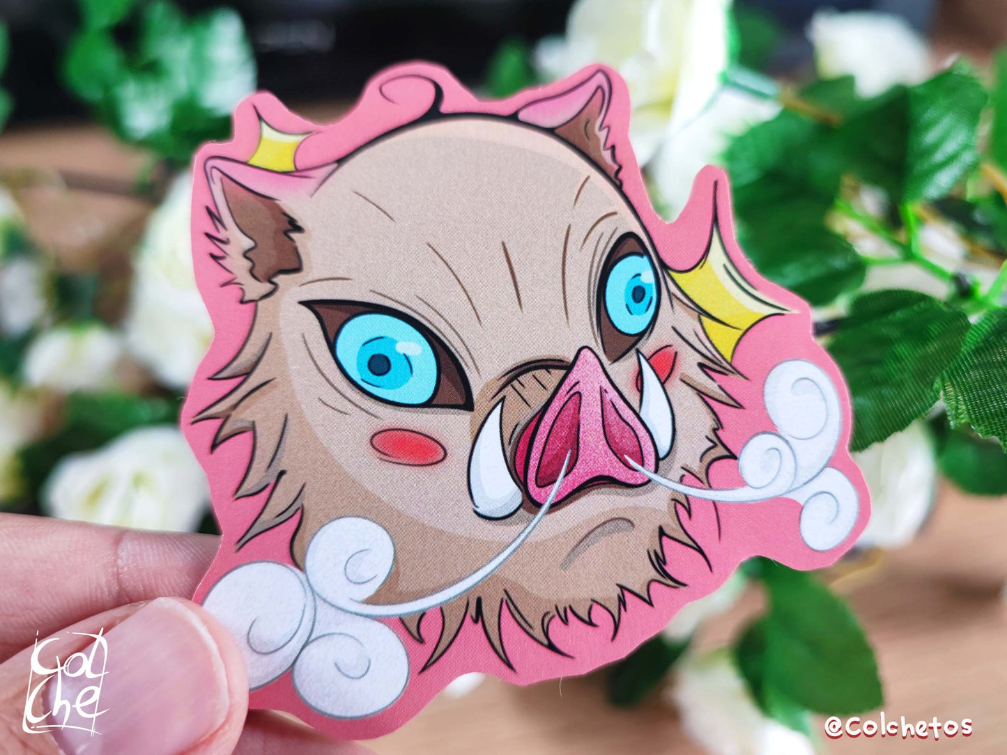 Cabeza de cerdo enfadado cute - Sticker