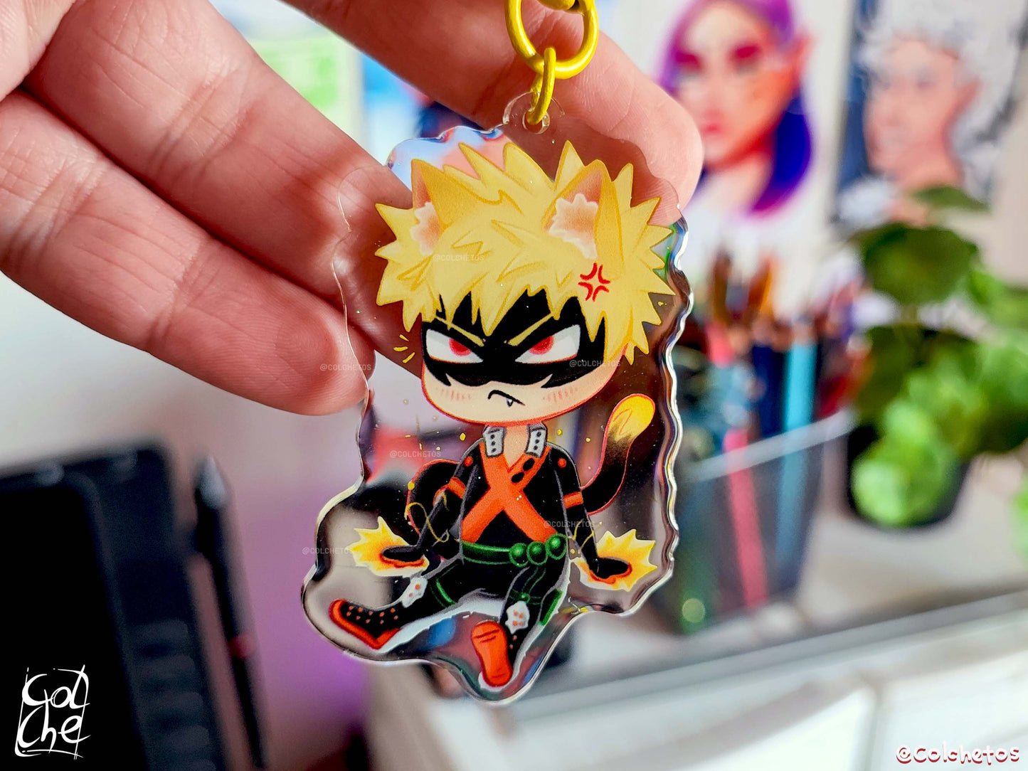 Chibi Gato Rubio Enfadado - Keychain