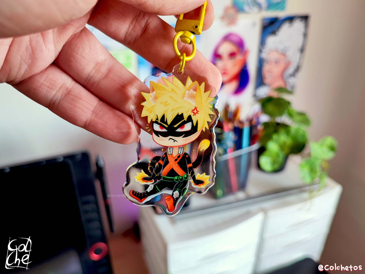 Chibi Gato Rubio Enfadado - Keychain