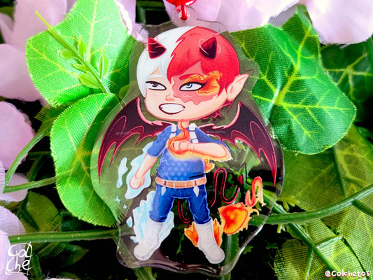 Chibi Demon Heroe Fuego & Hielo - Keychain