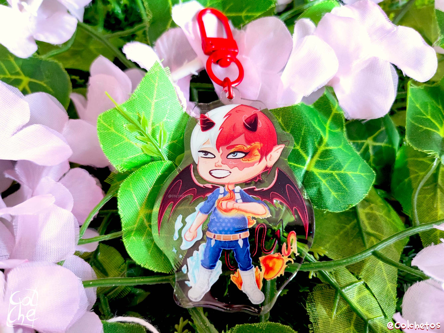 Chibi Demon Heroe Fuego & Hielo - Keychain