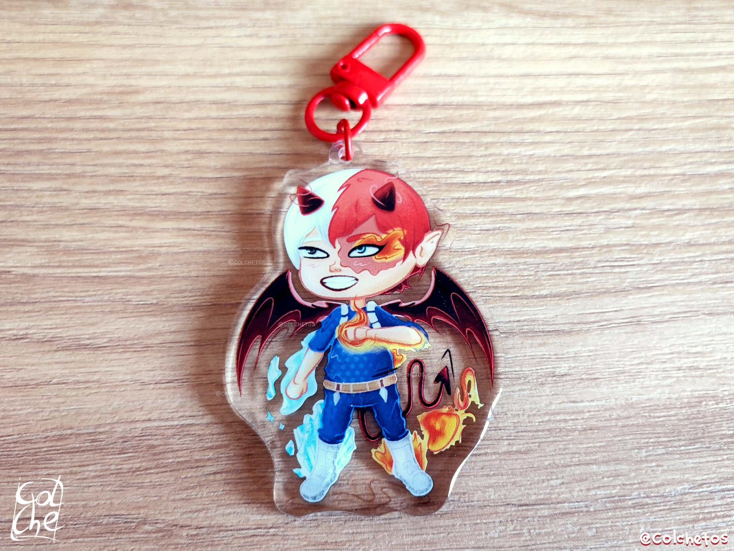 Chibi Demon Heroe Fuego & Hielo - Keychain