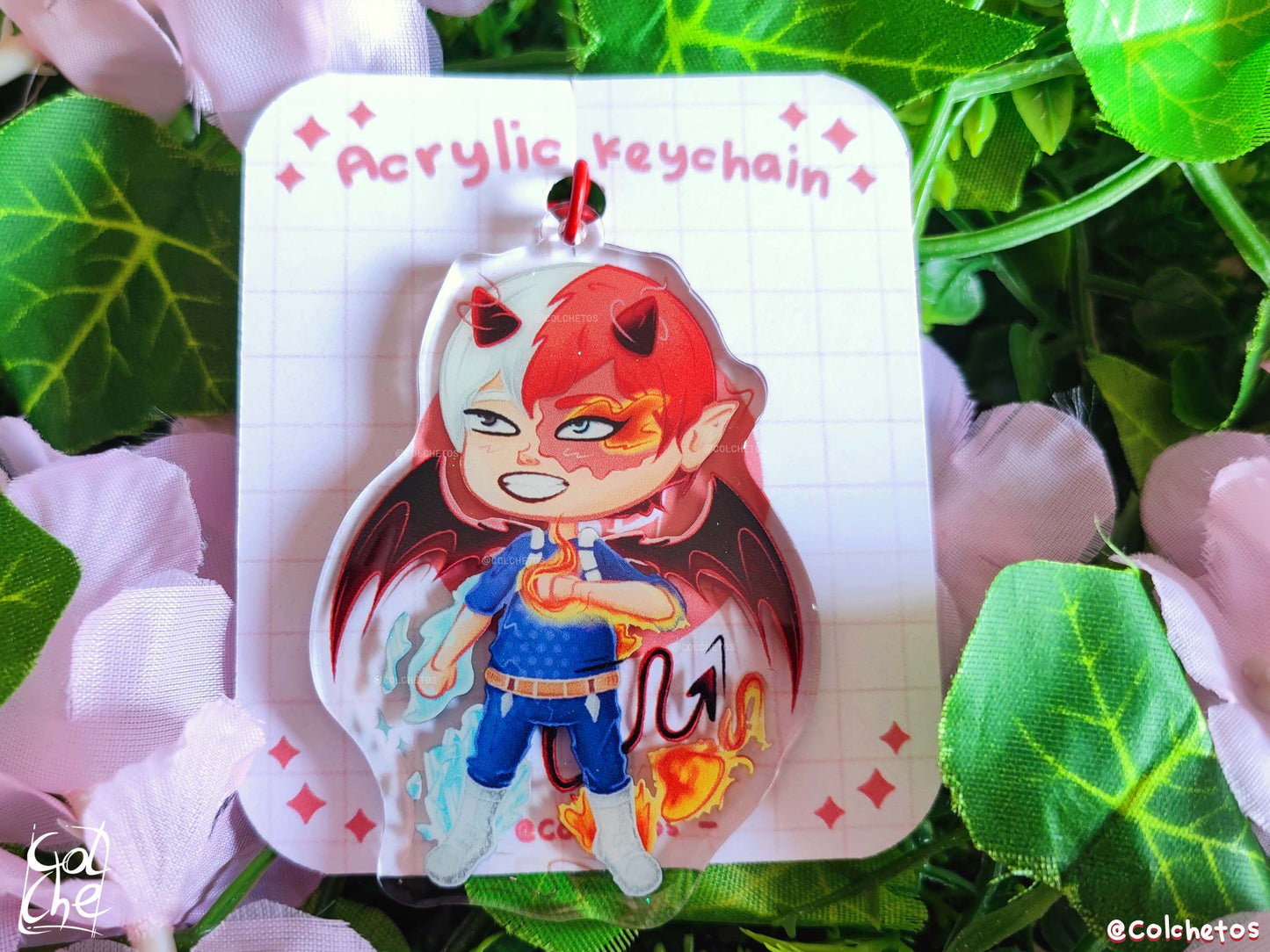 Chibi Demon Heroe Fuego & Hielo - Keychain