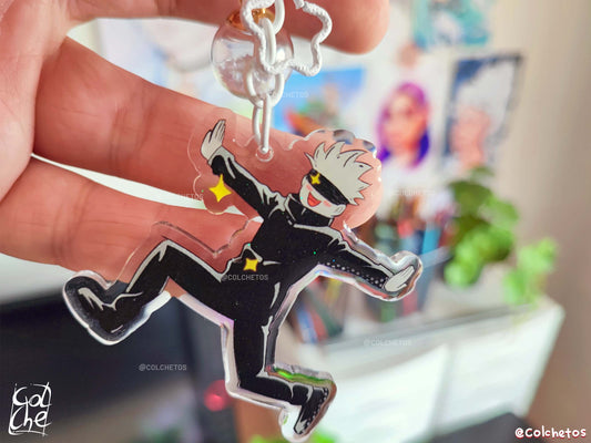 Sensei en campo de flores - Keychain Glitter Ball