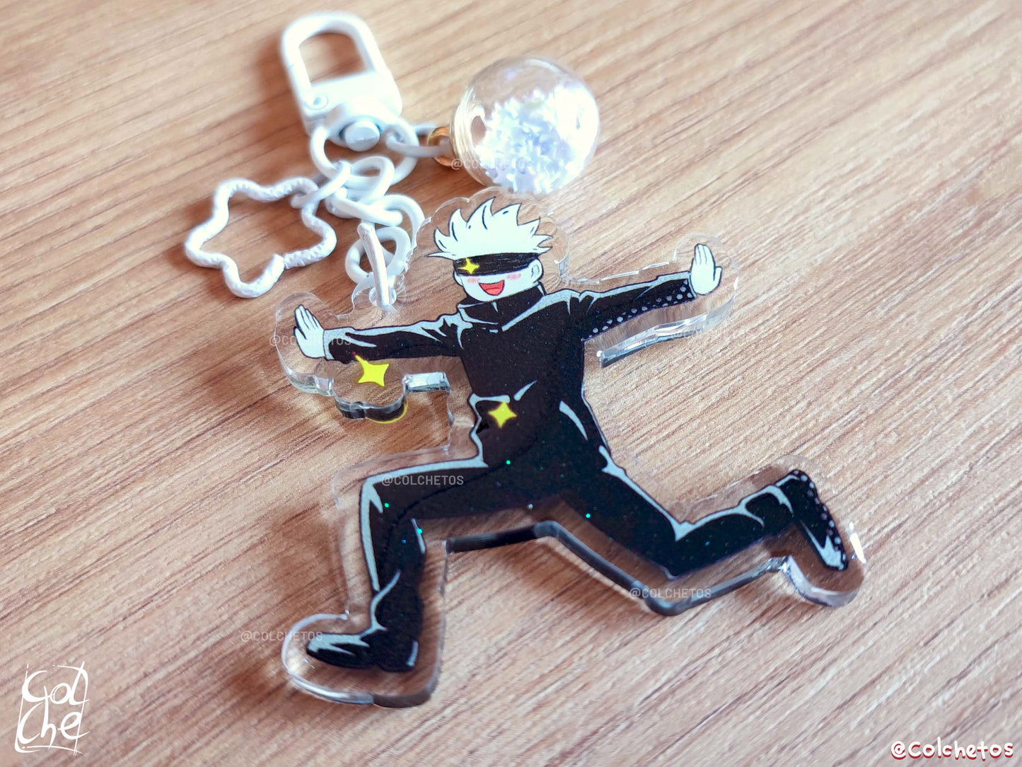 Sensei en campo de flores - Keychain Glitter Ball