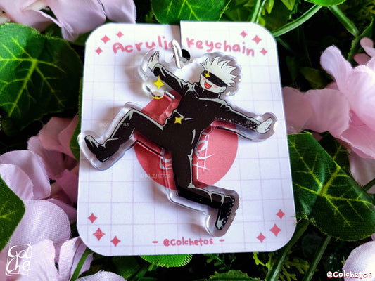 Sensei en campo de flores - Keychain Glitter Ball