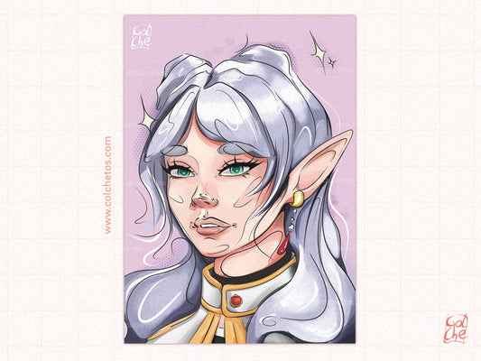 Retrato de elfa dormilana - Print