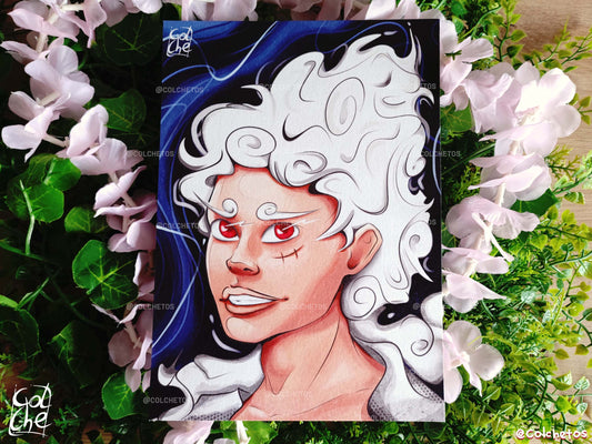 Retrato mono de goma con nubes - Print