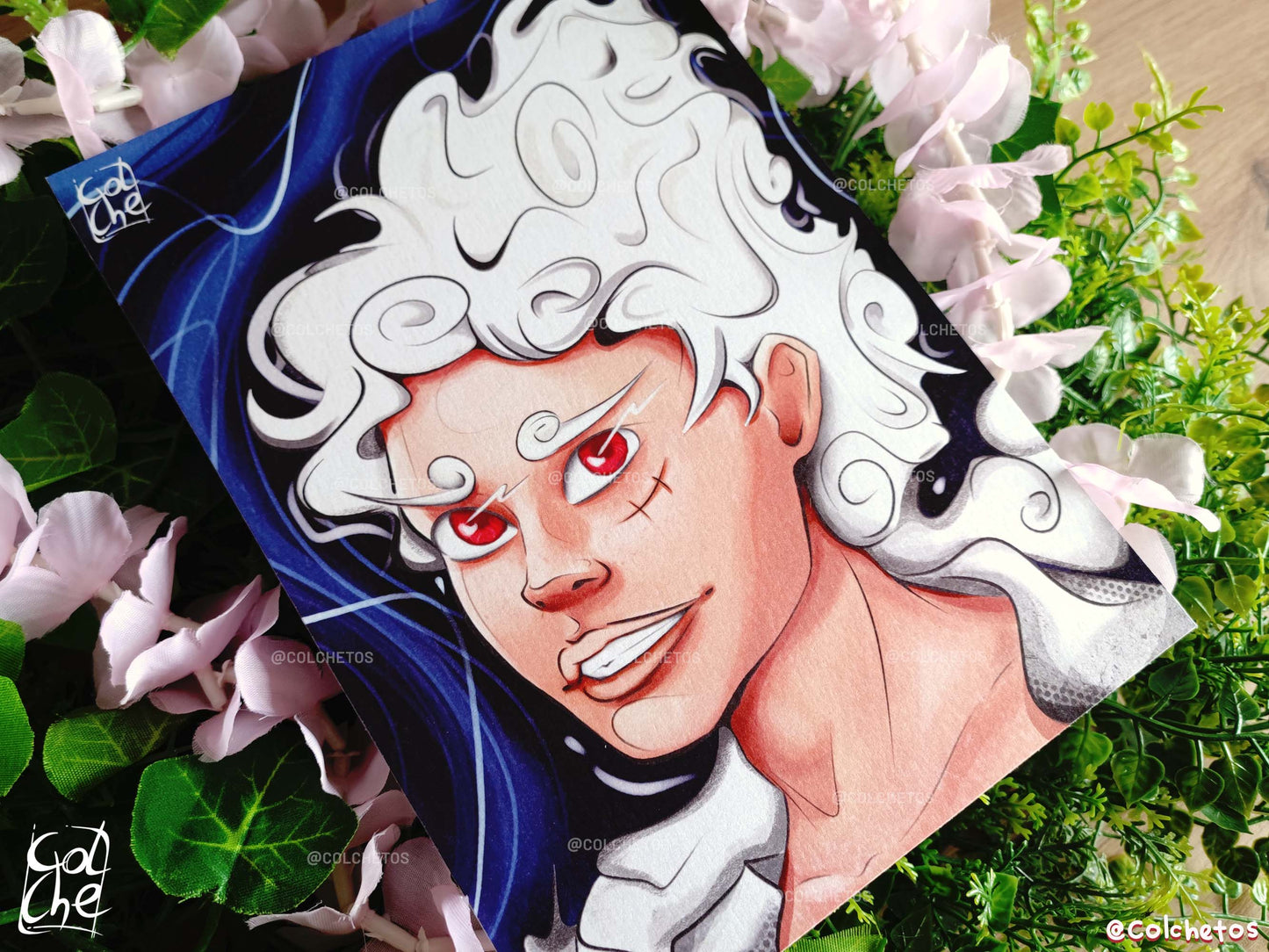 Retrato mono de goma con nubes - Print