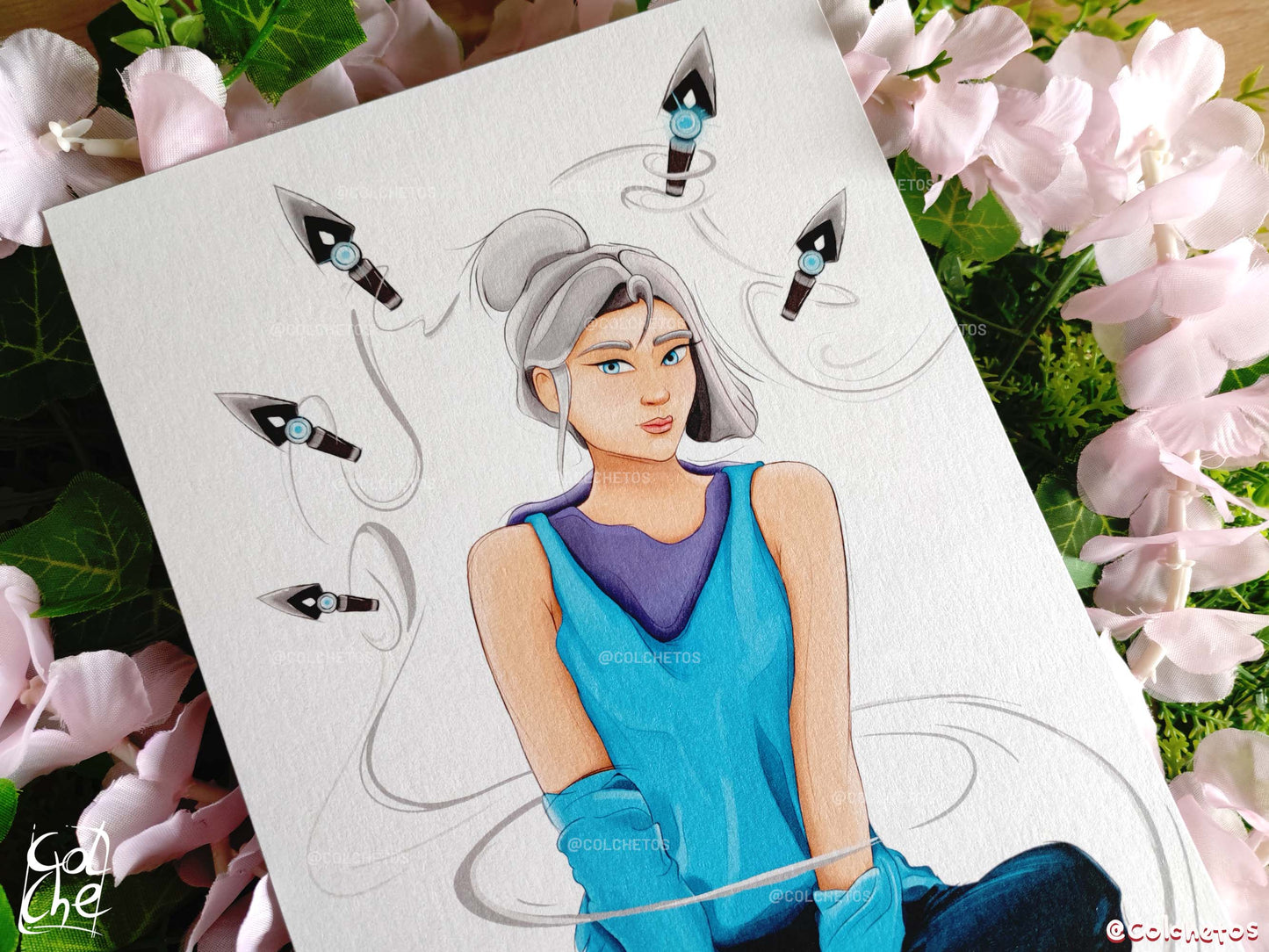 Agente ninja con kunais - Print