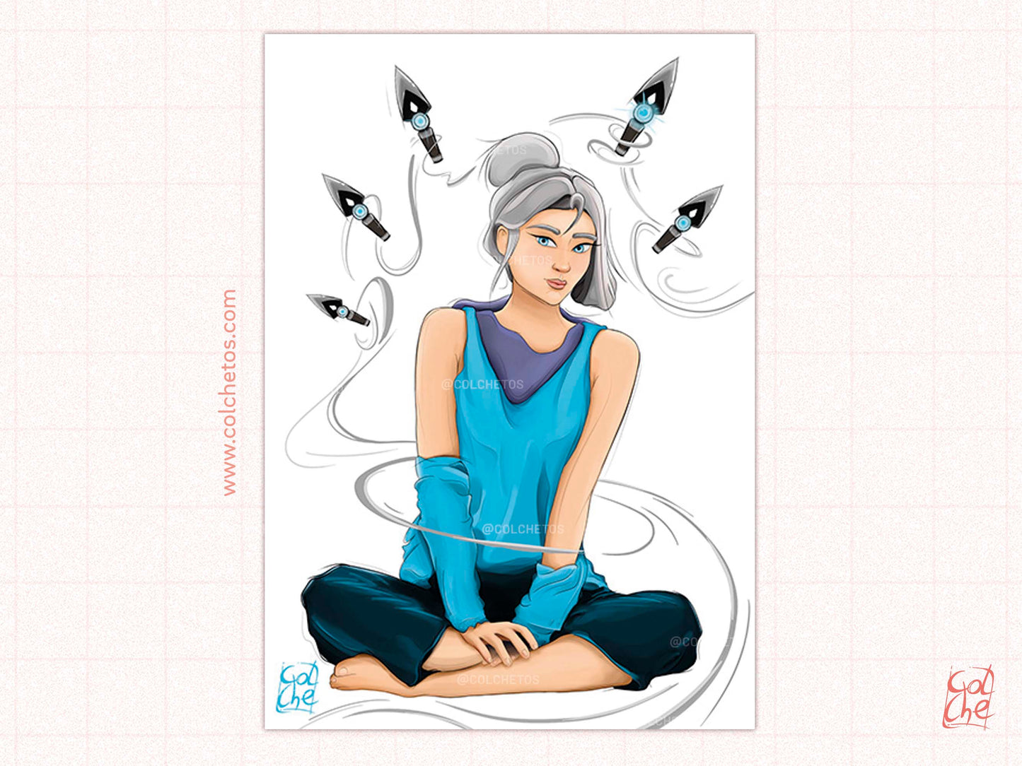 Agente ninja con kunais - Print