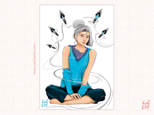 Agente ninja con kunais - Print