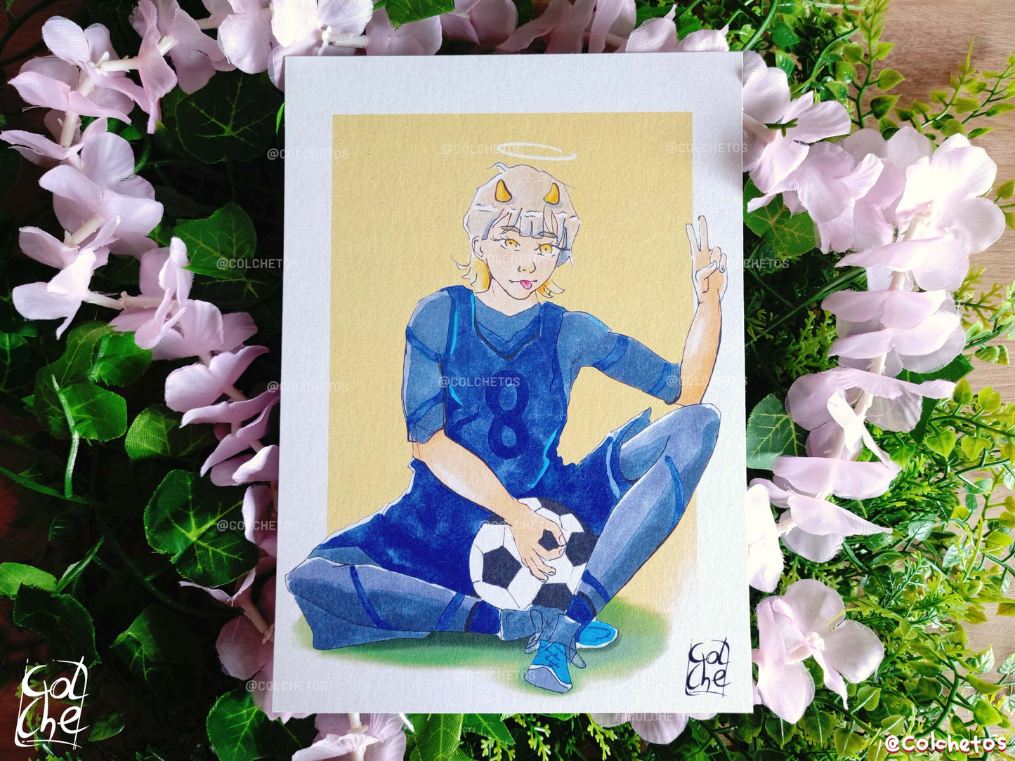 Futbolista gracioso demonio - Print