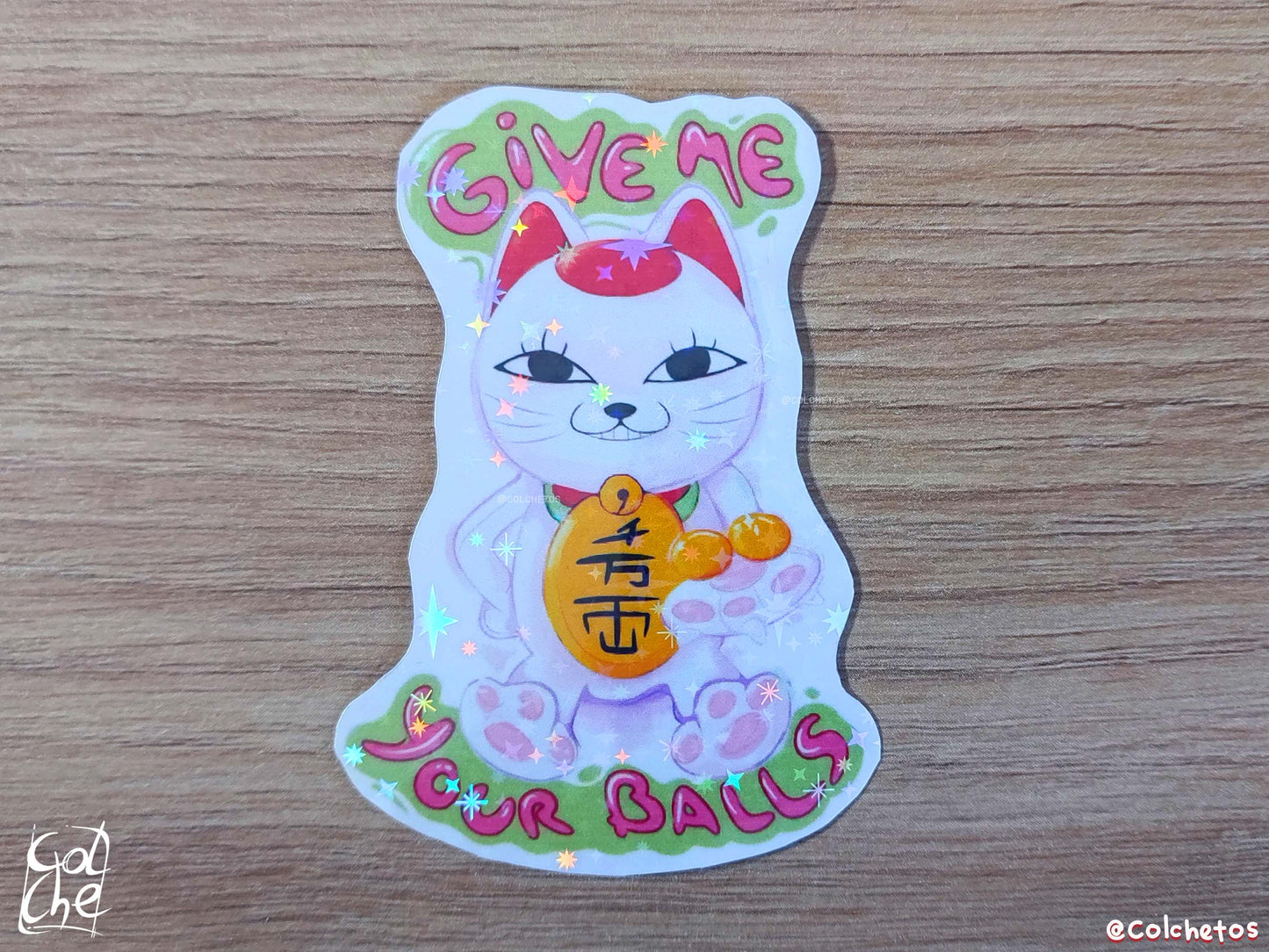 "Give Me Your Balls" Vieja Gato - Sticker