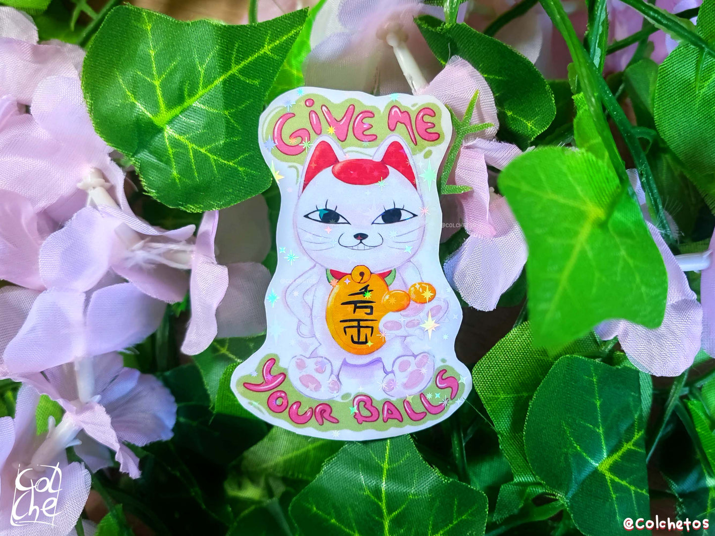 "Give Me Your Balls" Vieja Gato - Sticker