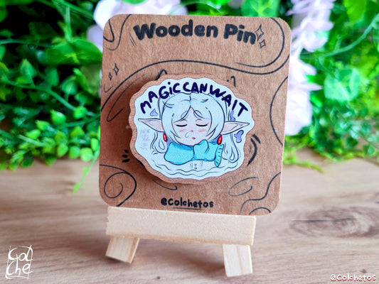 Elfa Maga Dormida "Magic can wait" - Pin de Madera