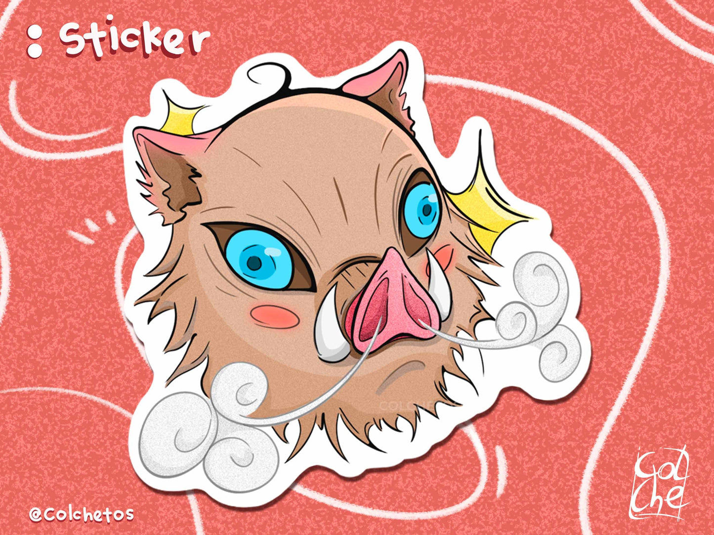 Cabeza de cerdo enfadado cute - Sticker