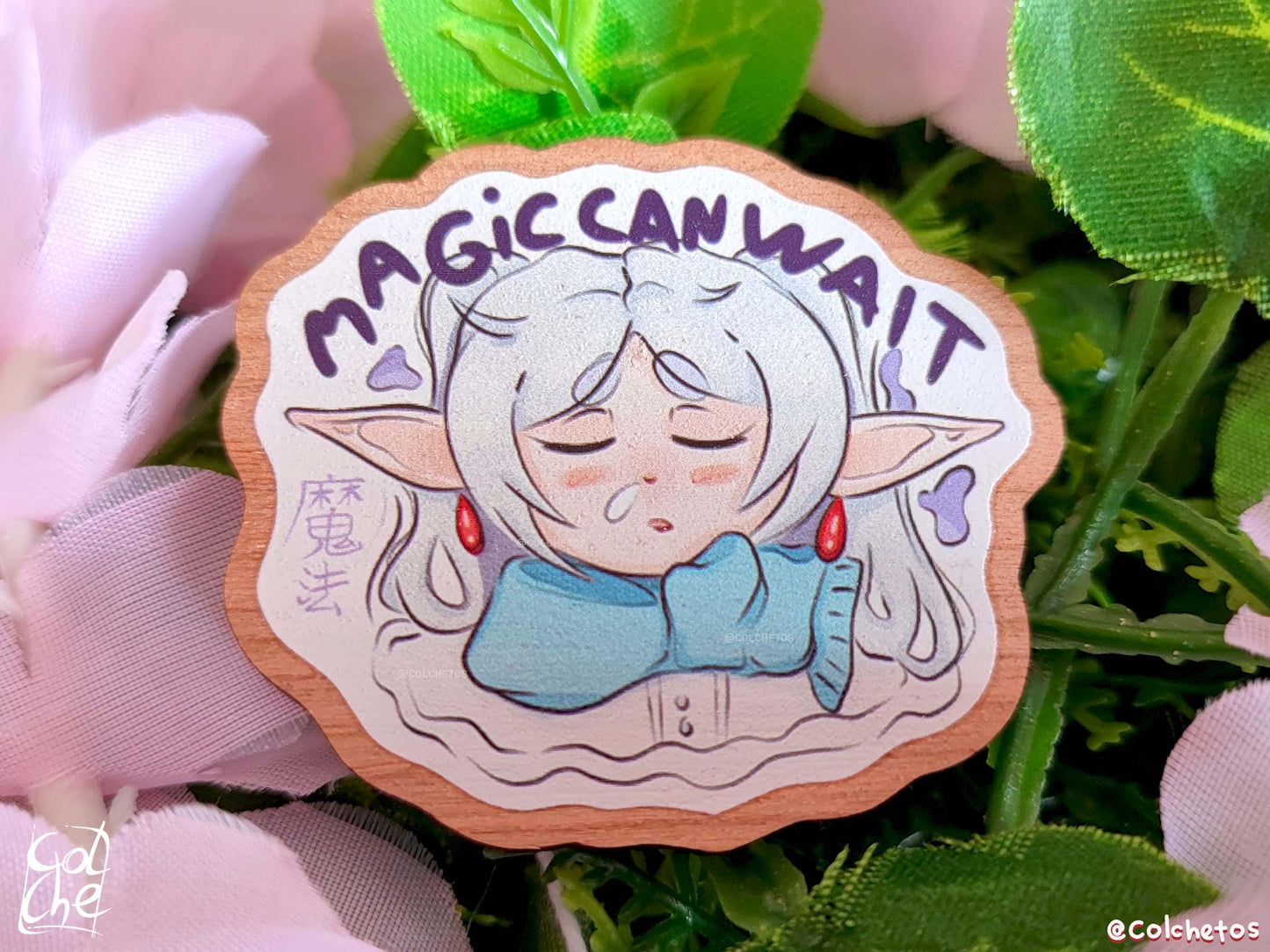 Elfa Maga Dormida "Magic can wait" - Pin de Madera