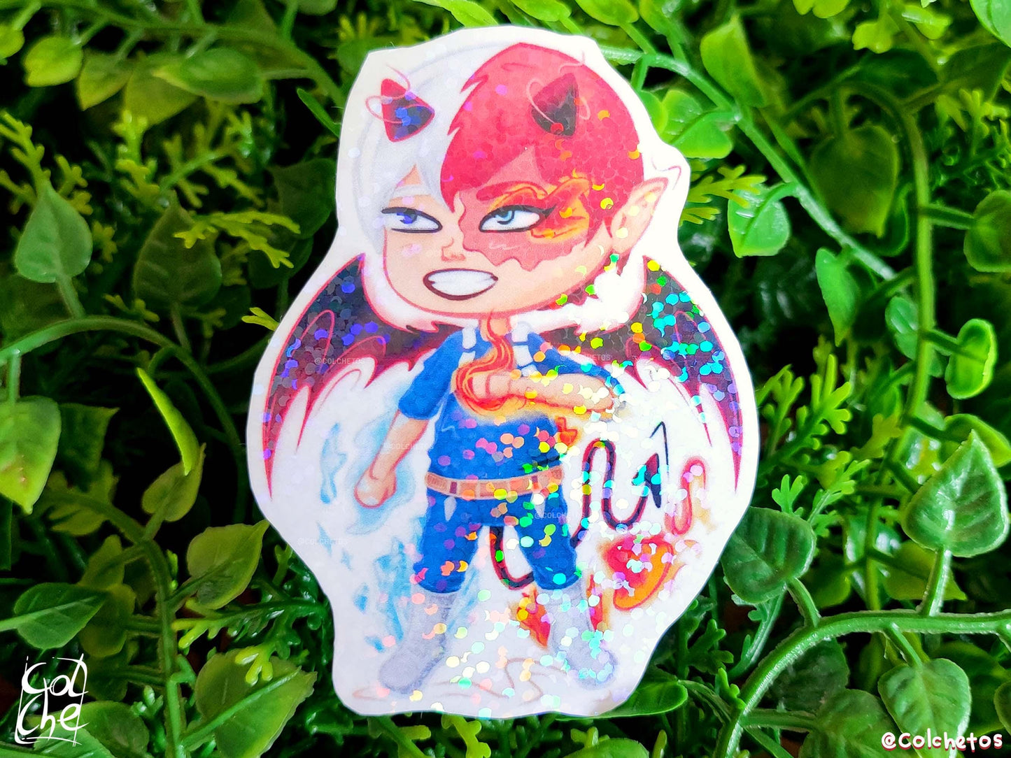 Chibi Demon Heroe Fuego & Hielo - Sticker