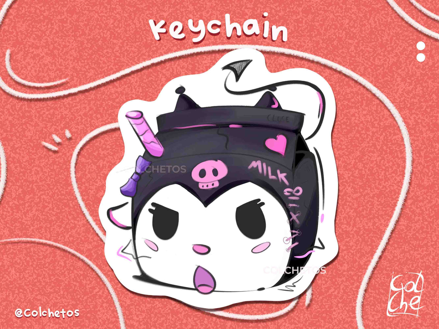 Gato malvado MilkBrick Cute - Keychain