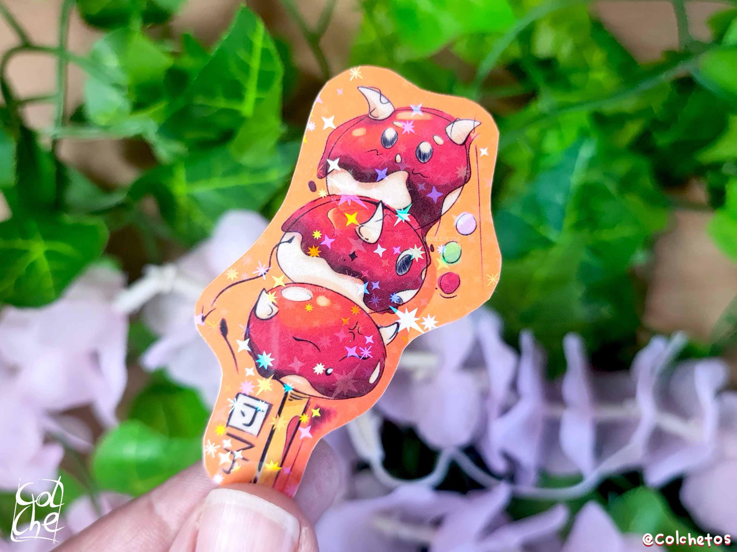 Dango Sticker - Asian Food Kawaii - Japanese Snack - Spooky Sticker Food - by Colchetos