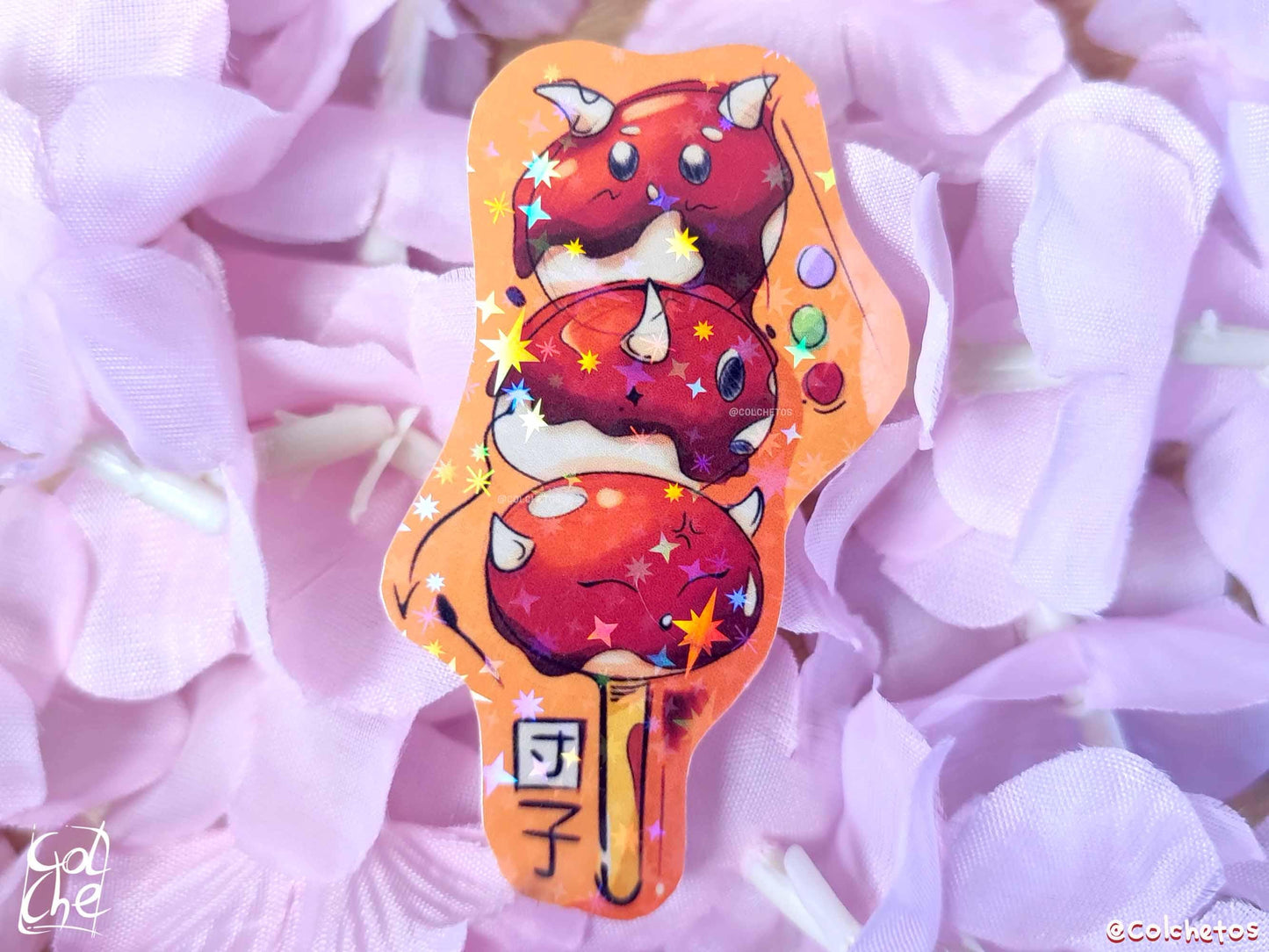 Dango Sticker - Asian Food Kawaii - Japanese Snack - Spooky Sticker Food - by Colchetos