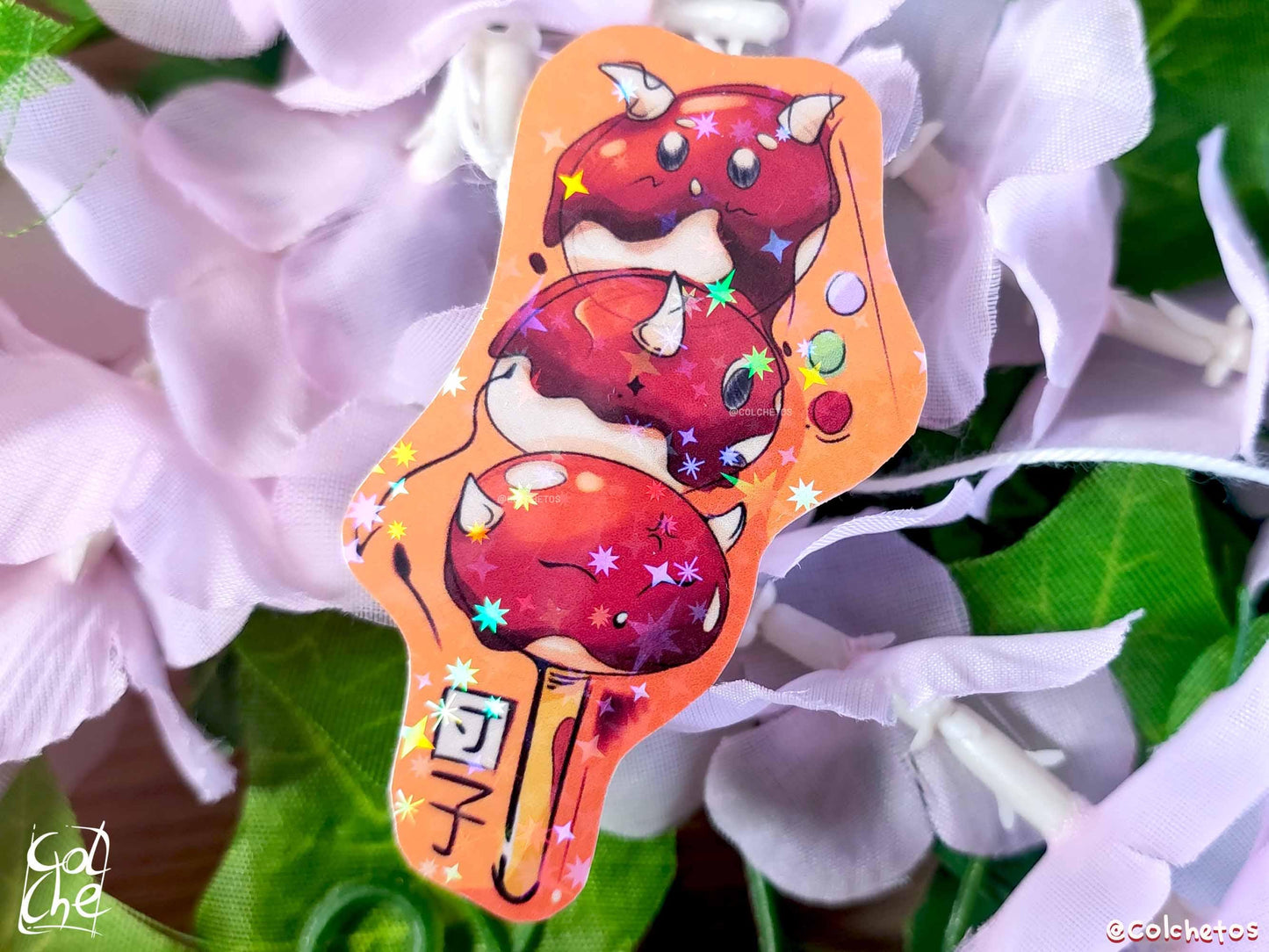 Dango Sticker - Asian Food Kawaii - Japanese Snack - Spooky Sticker Food - by Colchetos