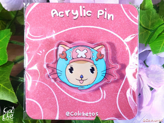 Tony Tony Chopper Cat - Acrylic Pin Anime - One Piece - Anime Neko - by Colchetos