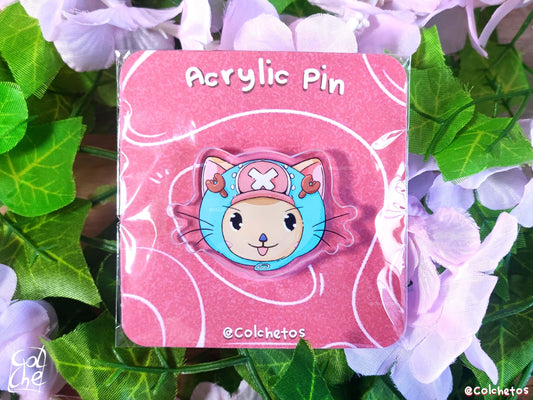 Tony Tony Chopper Cat - Acrylic Pin Anime - One Piece - Anime Neko - by Colchetos