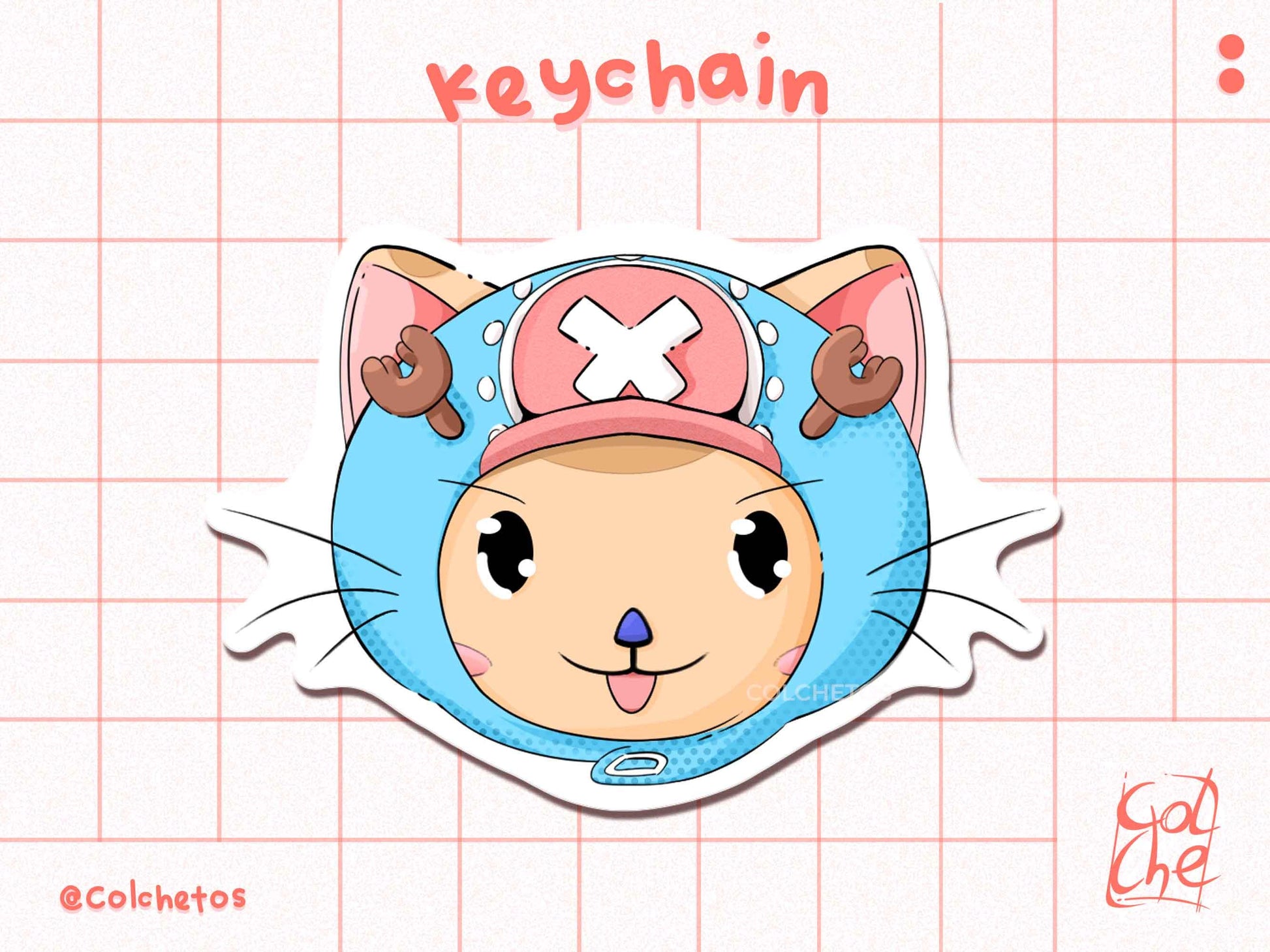 Tony Tony Chopper Cat - Acrylic Pin Anime - One Piece - Anime Neko - by Colchetos