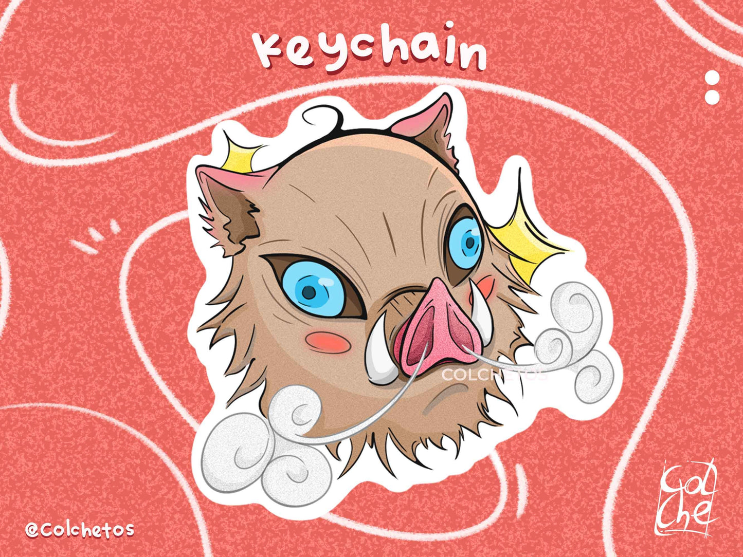 Inosuke Hashibira Acrylic Keychain - Demon Slayer - Kimetsu no Yaiba - by Colchetos