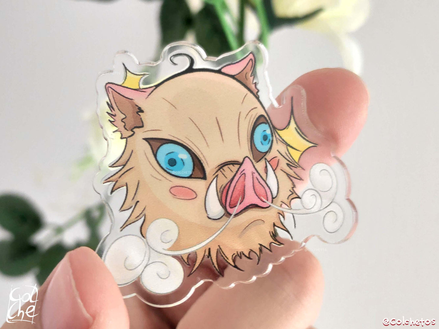 Inosuke Hashibira Acrylic - Demon Slayer - Pin - Kimetsu no Yaiba - by Colchetos