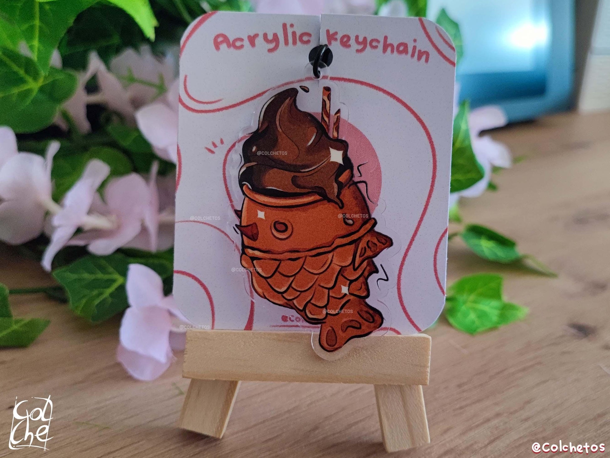 Taiyaki Chocolate Keychain - Asian Food Key Ring - Asian Food Charm - Gift for Asian Culture Lovers - By Colchetos