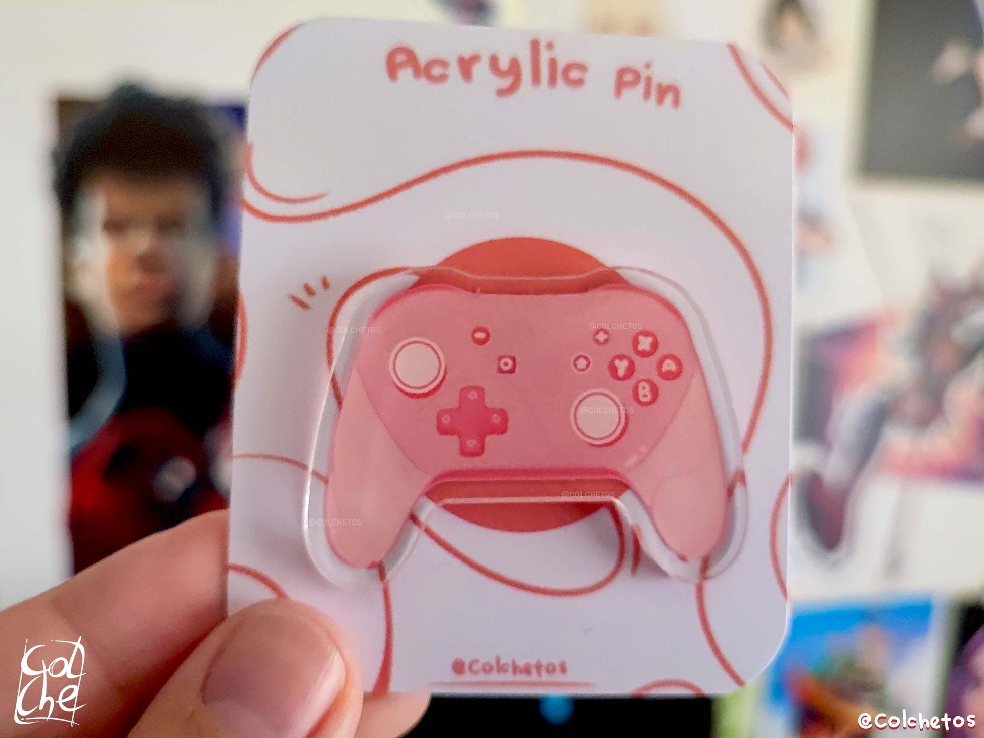 Pink Controller Pink Acrylic Pin - Gamer Girl - Regalo Gamer - Accesorios kawaii - by Colchetos