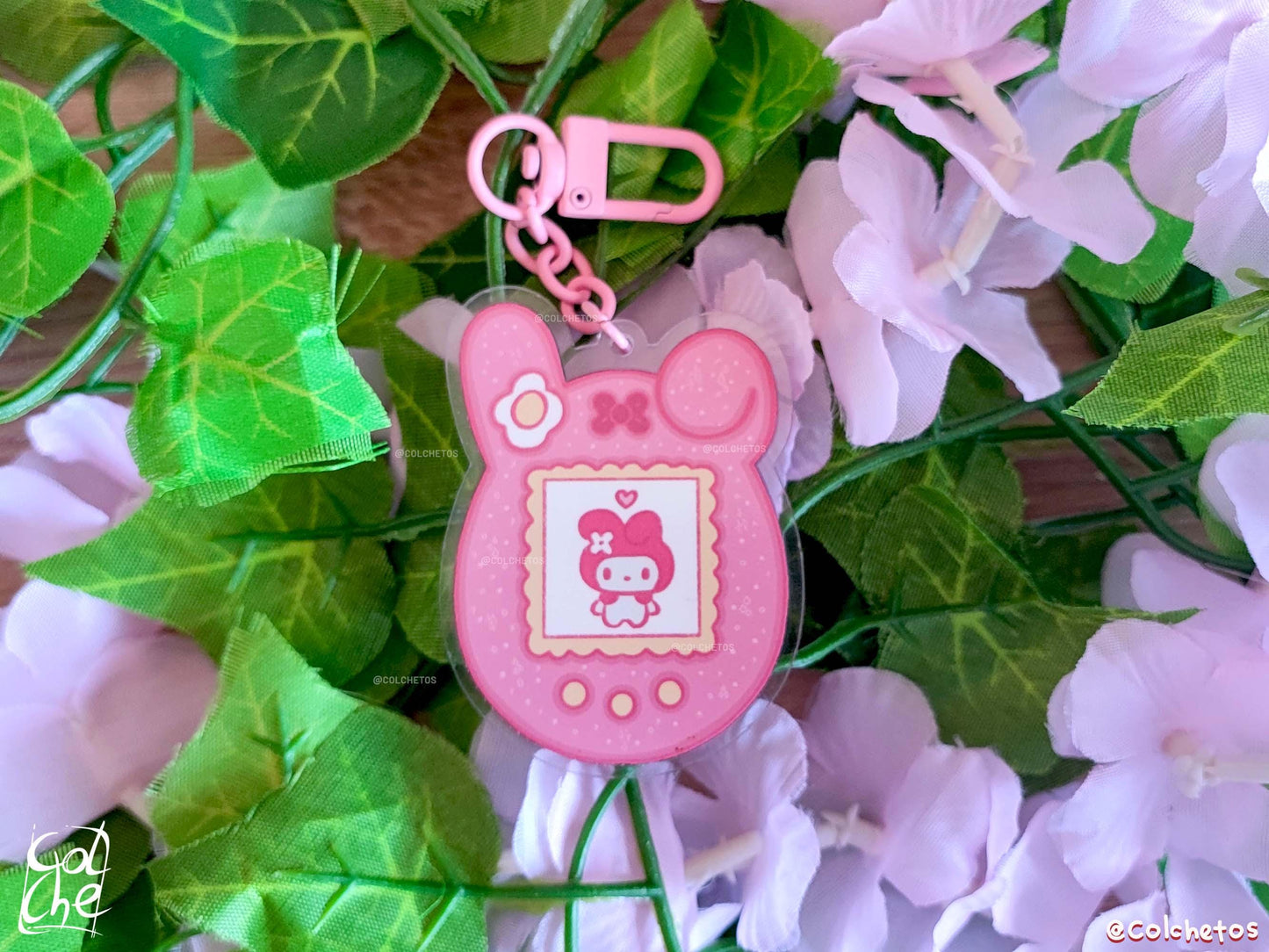 Tamagotchi My Melody Acrylic Keychain - My Melody Keychain - My Melody Keyring - Soft Goth Gift - By Colchetos