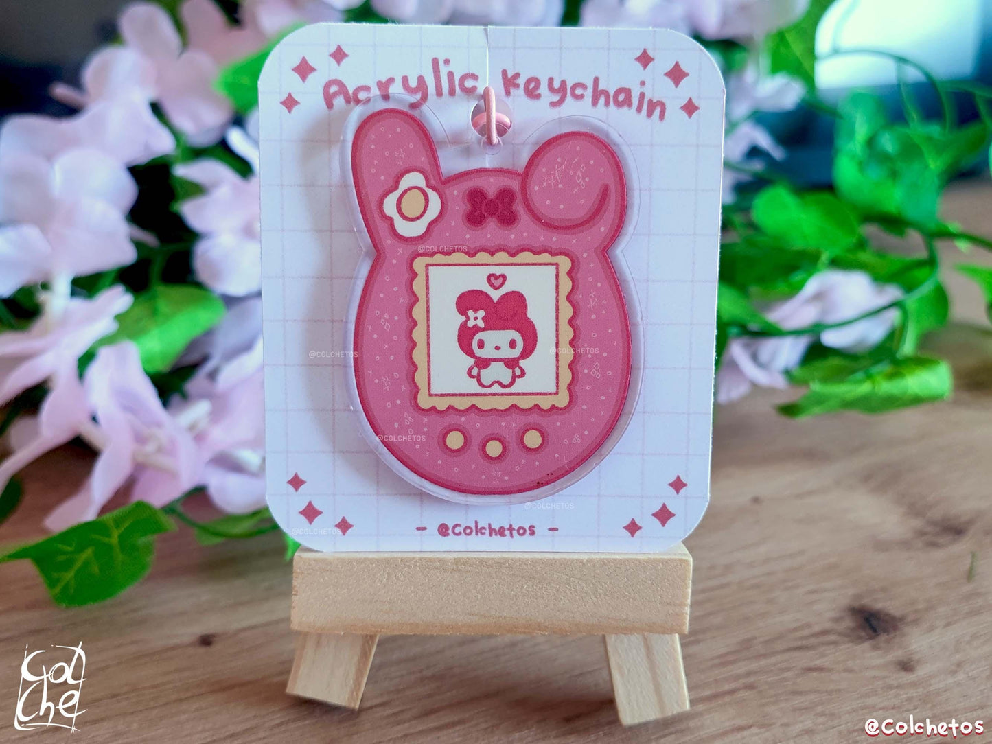Tamagotchi My Melody Acrylic Keychain - My Melody Keychain - My Melody Keyring - Soft Goth Gift - By Colchetos
