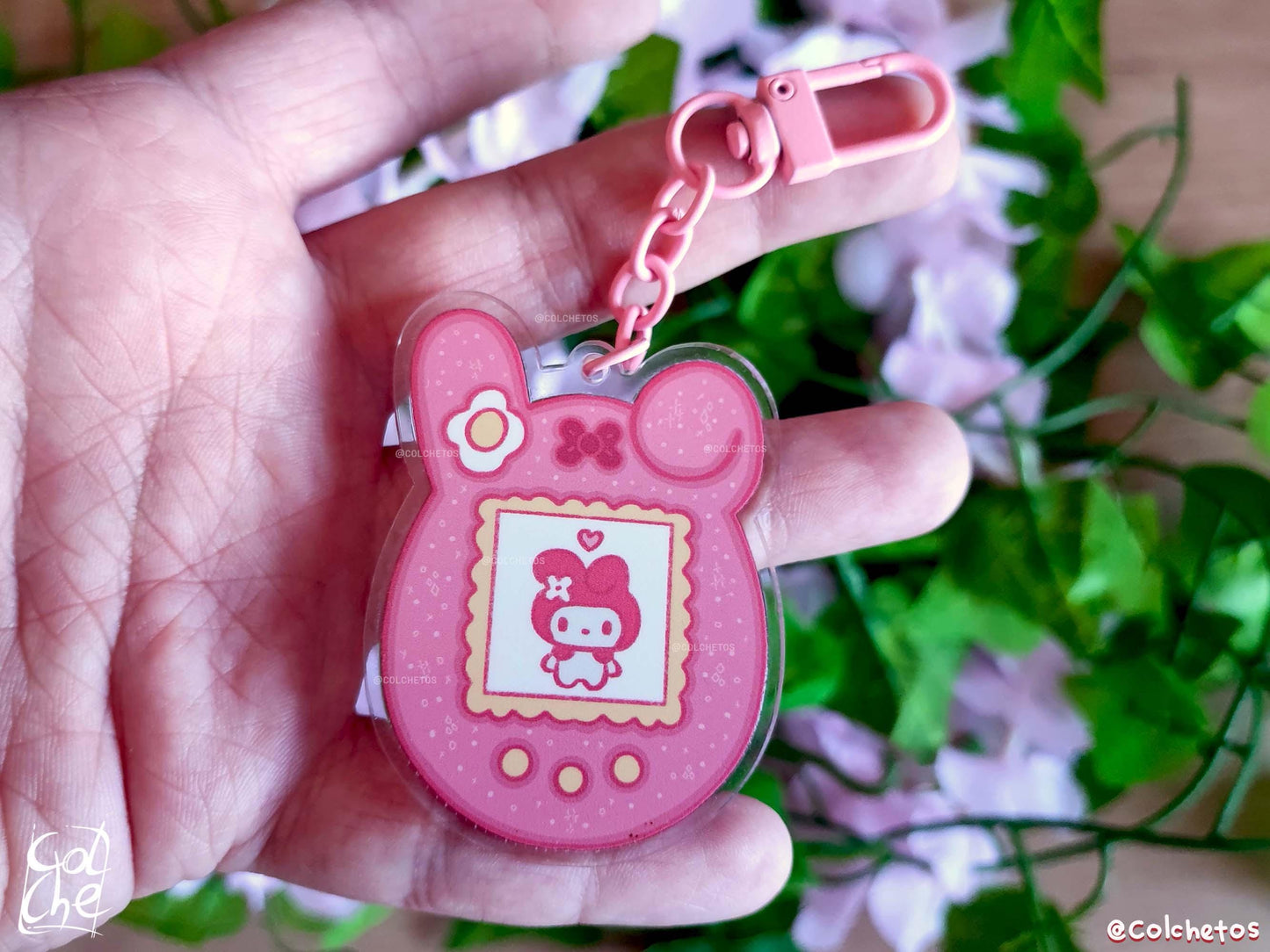 Tamagotchi My Melody Acrylic Keychain - My Melody Keychain - My Melody Keyring - Soft Goth Gift - By Colchetos