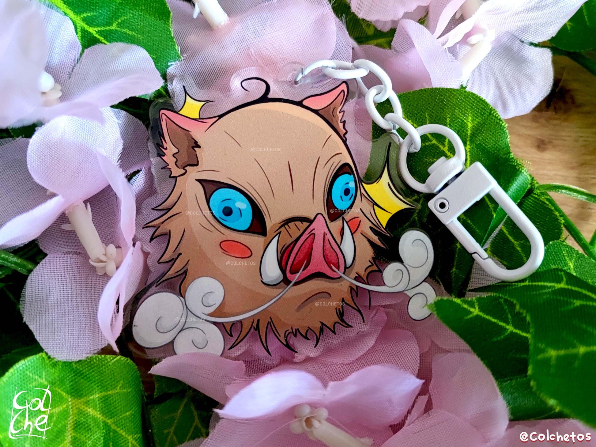 Inosuke Hashibira Acrylic Keychain - Demon Slayer - Kimetsu no Yaiba - by Colchetos