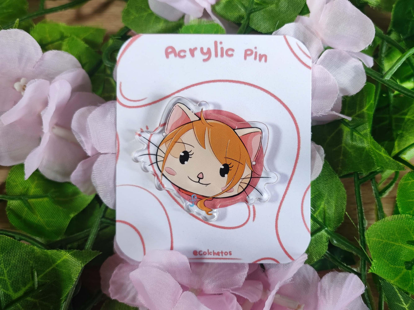Nami Cat - Acrylic Pin Anime - One Piece - Anime Neko - by Colchetos