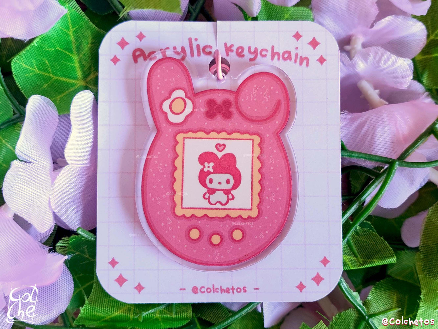 Tamagotchi My Melody Acrylic Keychain - My Melody Keychain - My Melody Keyring - Soft Goth Gift - By Colchetos