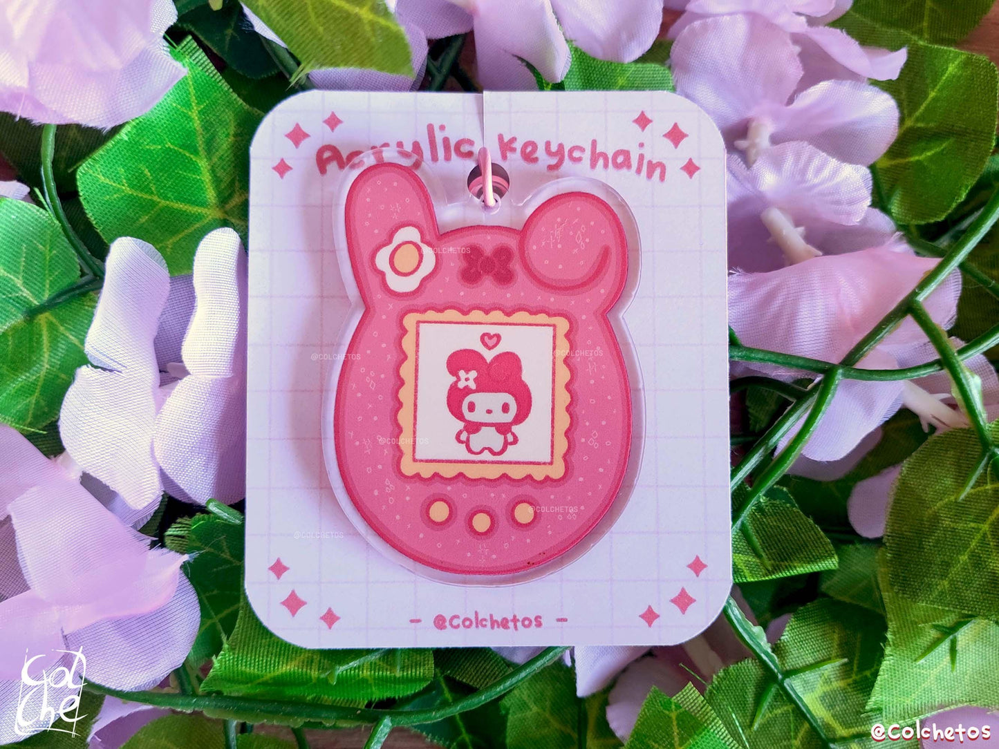 Tamagotchi My Melody Acrylic Keychain - My Melody Keychain - My Melody Keyring - Soft Goth Gift - By Colchetos