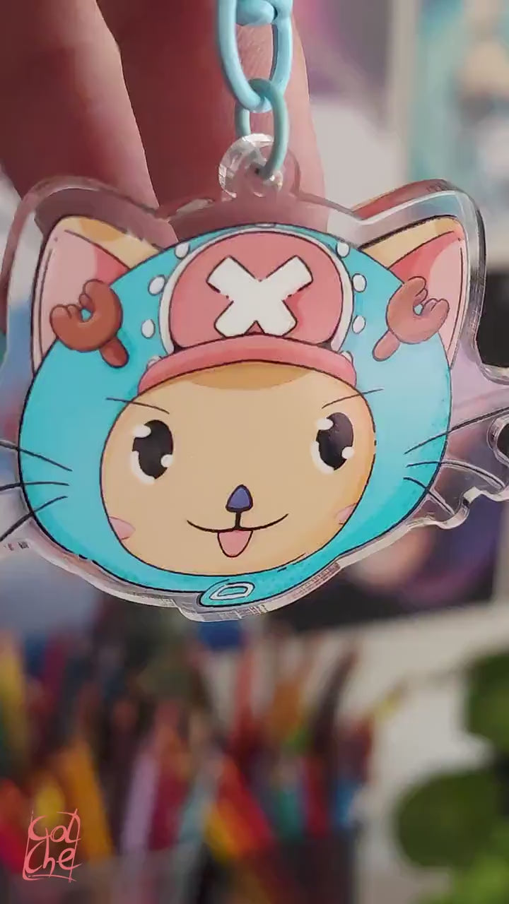 Tony Tony Chopper Cat - Acrylic Pin Anime - One Piece - Anime Neko - by Colchetos